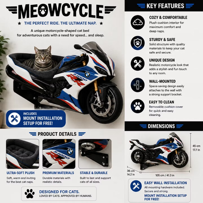 CozyWhisker™ – Cozy Motorcycle Cat Bed